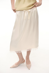 Юбка миди с кружевом (Sunday Skirt), молочная