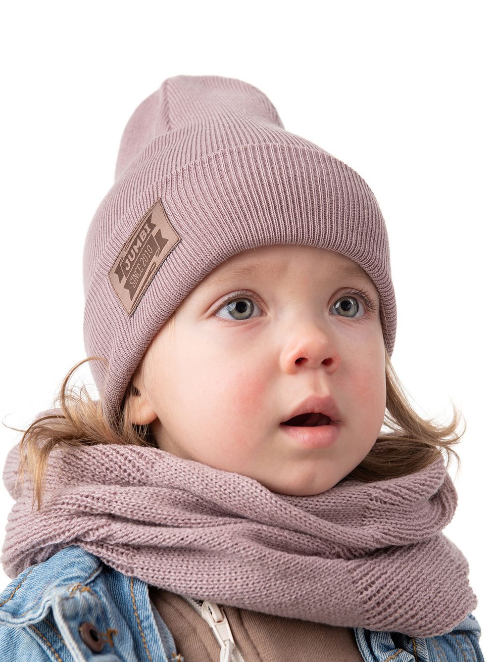 Шапка весенняя/осенняя вязаная (Пудра) КИКИ