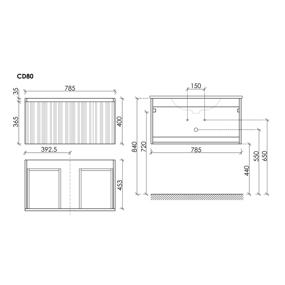 Тумба подвесная SANCOS Code 785х453х400, c одним  ящиком оснащенным доводчиками, цвет серо- бежевый, арт. CD80GB