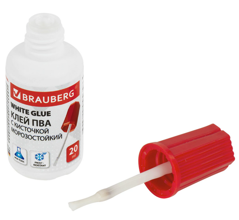 Клей ПВА 20г. с кисточкой, морозостойкий (BRAUBERG)