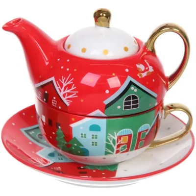 Набор чайный «Зимнее волшебство» (Чайник 420мл+кружки 200мл+блюдце)