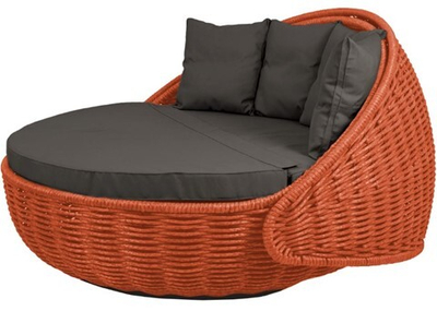 Круглый шезлонг Диван-кровать Nestbed (оранжевый, подушка графит)
