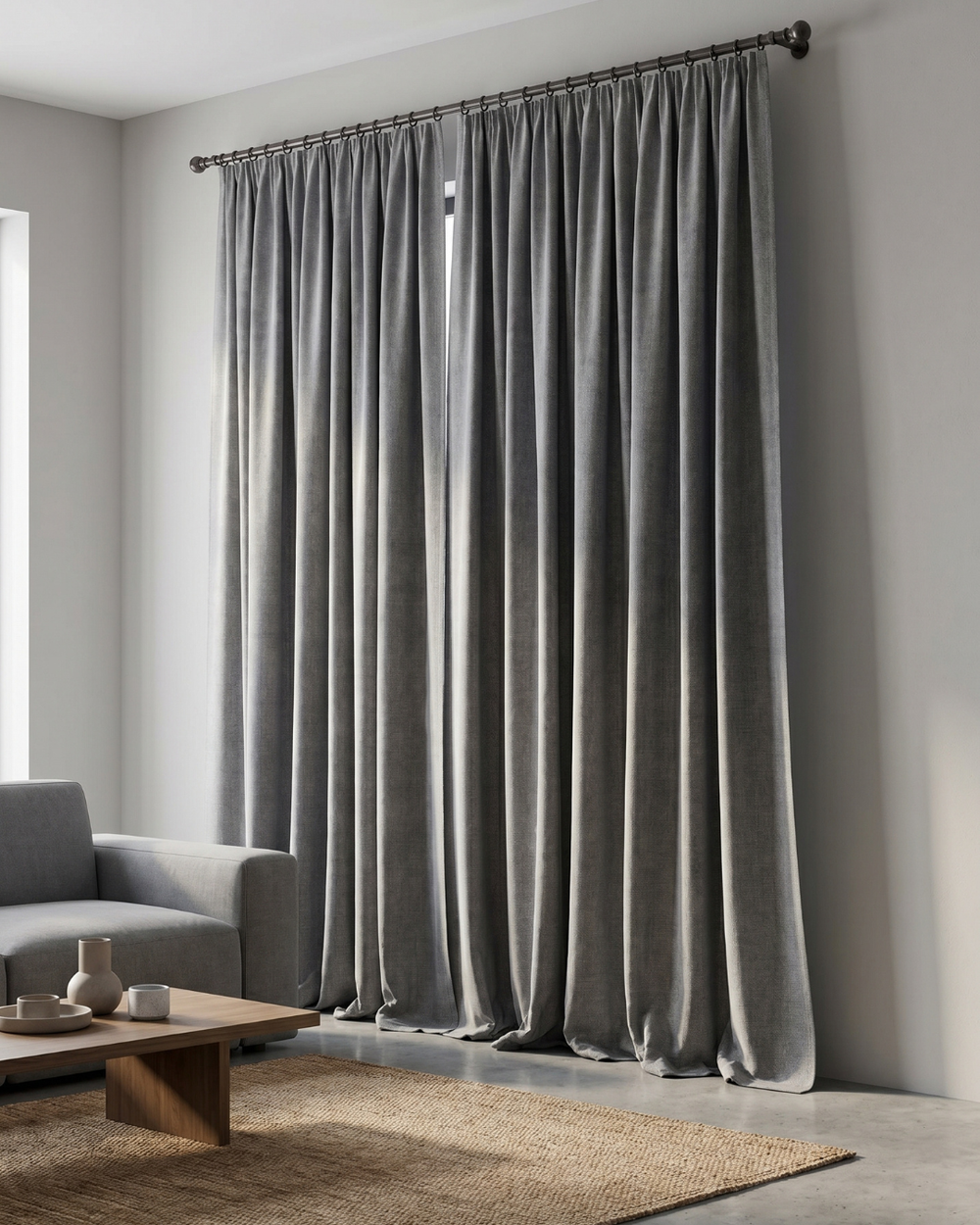 Штора блэкаут Рогожка (серый)