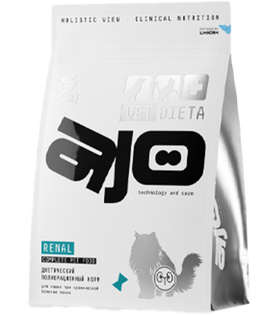 AJO Vet Dieta Renal сухой диетический корм для кошек при болезни почек 400гр.