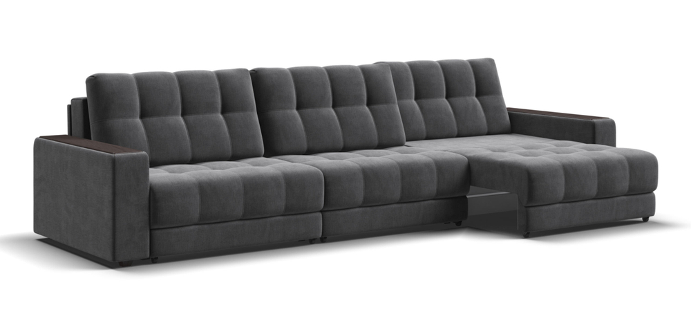 Диван Босс Гранд Велюр Монолит серый