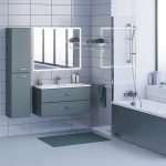 Тумба с раковиной для ванной Uperwood Foster 100 см, подвесная, серый графит