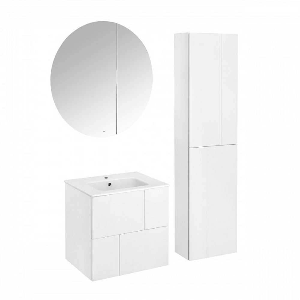 Комплект: Тумба под раковину Roca Pilar 60 подвесная, 2 ящика + раковина VICTORIA-N 600х460, белый (Z.RU93.1.044.6)