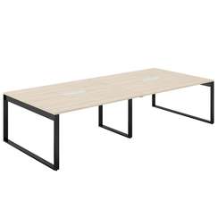 AG.3216.AR.72.AN / Стол для переговоров 3200х1638х750 / профиль О-образный: 70х20 антрацит; лючок: серебро; столешница: ак.равелло