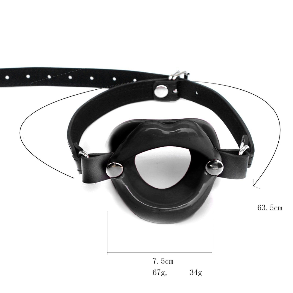Черный кляп-ротик на регулируемых ремешках (Цвет: черный)