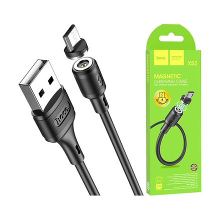 Кабель для зарядки Hoco X52 USB-A - micro-USB, 2.4A, 1м, магнитный, черный