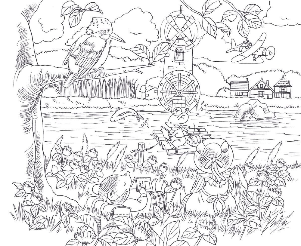 [Vol.2] Wild mouse Yururi's journey sketch. Coloring Book