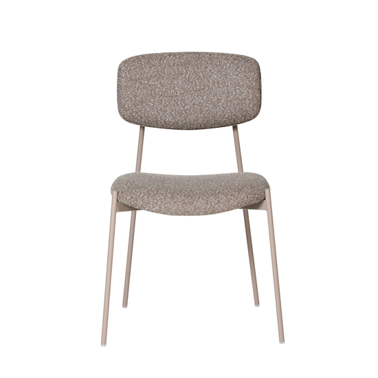 Стул Doe без подлокотников коричневый бежевые ножки