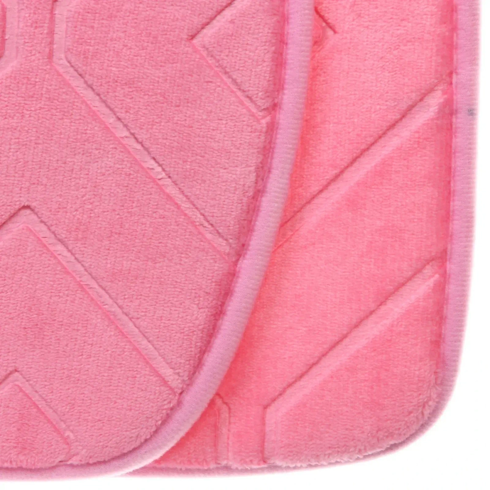 Набор для ванной и туалета 3 пр. «Rut» ( 2 коврика 50*80+50*40, 1 чехол на крышку унитаза)розовый