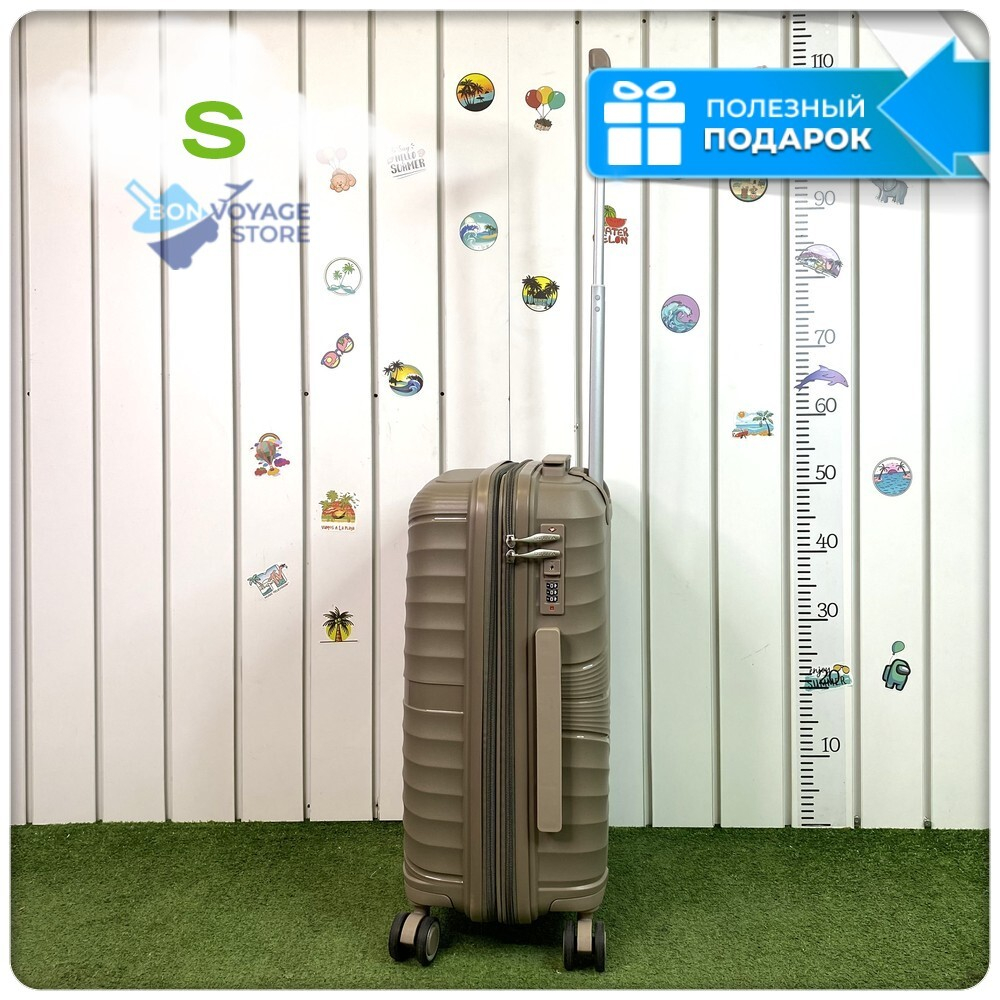 Маленький чемодан IMPREZA GRAPHIC с расширителем, Бежевый