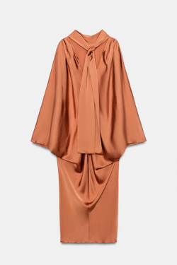 ZARA ПЛАТЬЕ-ТУНИКА ZW COLLECTION, МЕДНЫЙ
