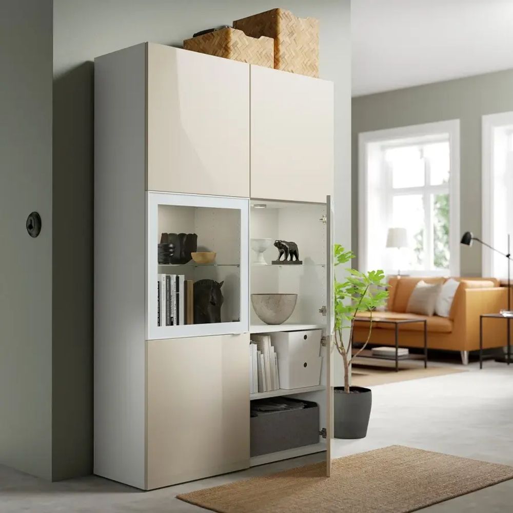 Комбинация для хранения - IKEA BESTÅ/BESTA /БЕСТА /БЕСТО ИКЕА, 120x42x193 см, серый,