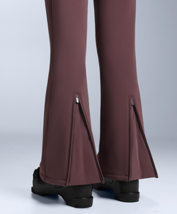 OYSHO Водонепроницаемые эластичные брюки-клеш SKI, темно-винный