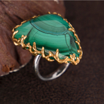 Кольцо Ветви с малахитом