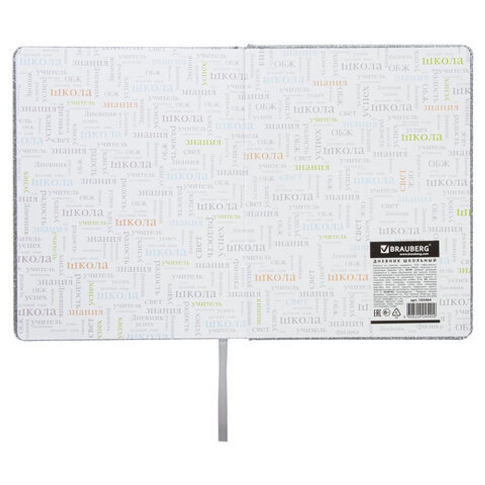 Дневник 1-11 класс 48 л., обложка кожзам (твердая), фольга, BRAUBERG "SPARKLE", серебристый, 105464