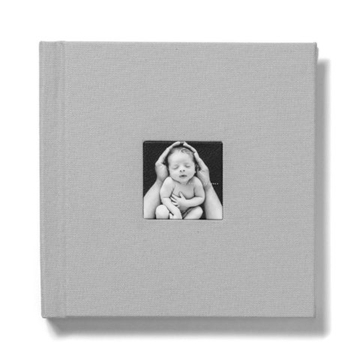 20x20 фотокнига с льняной обложкой "Cement" с фотовставкой