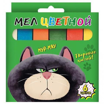 Мел цветной 6шт. "Котик" (Центрум)