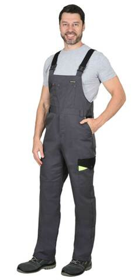 Полукомбинезон "ХОВАРД" :  темно-серый с черной и лимонной отд.