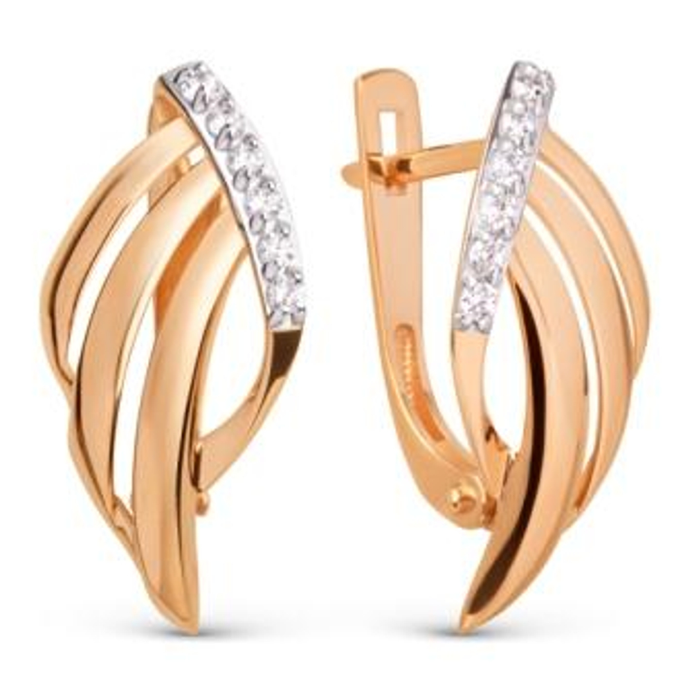 Серьги из золота с фианитами