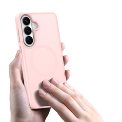 Чехол светло-розового цвета с MagSafe для Samsung Galaxy S26+ Плюс, серия Yind Series от Dux Ducis