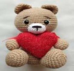 Toxunma kukla \ Кукла из хлопковых ниток ürəkli ayı