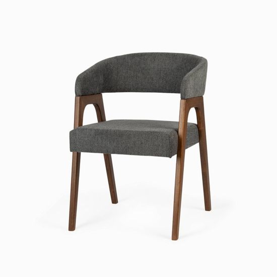 Стул Lordy деревянный и серая ткань