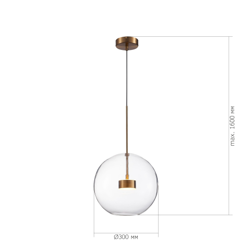 SL1133.223.01 Светильник подвесной ST-Luce Латунь/Прозрачный LED 1*14W 3000K BOPONE