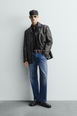 ZARA ДЖИНСЫ ПРЯМОГО КРОЯ ДЛИНОЙ ДО ЩИКОЛОТКИ - LIMITED EDITION, ВЫЦВЕТШИЙ СИНИЙ