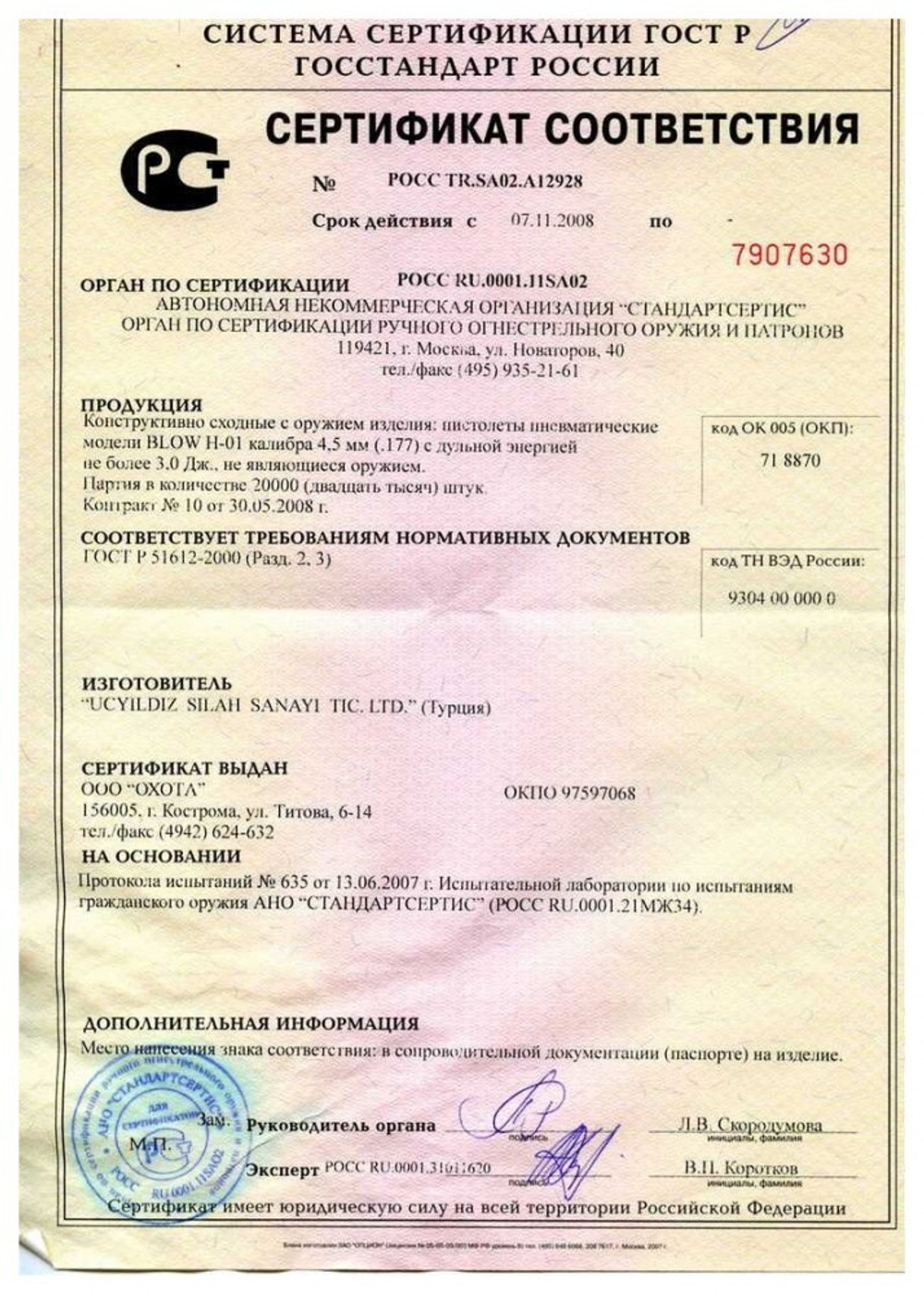 Пистолет пневматический Blow H-01 кал. 4,5 мм