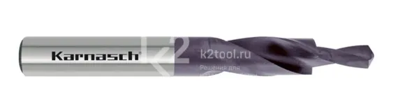 Короткое ступенчатое сверло Karnasch M3 с покрытием TITAN-TEC, 180°, HSS-XE, DIN 1897, арт. 40.2050.030