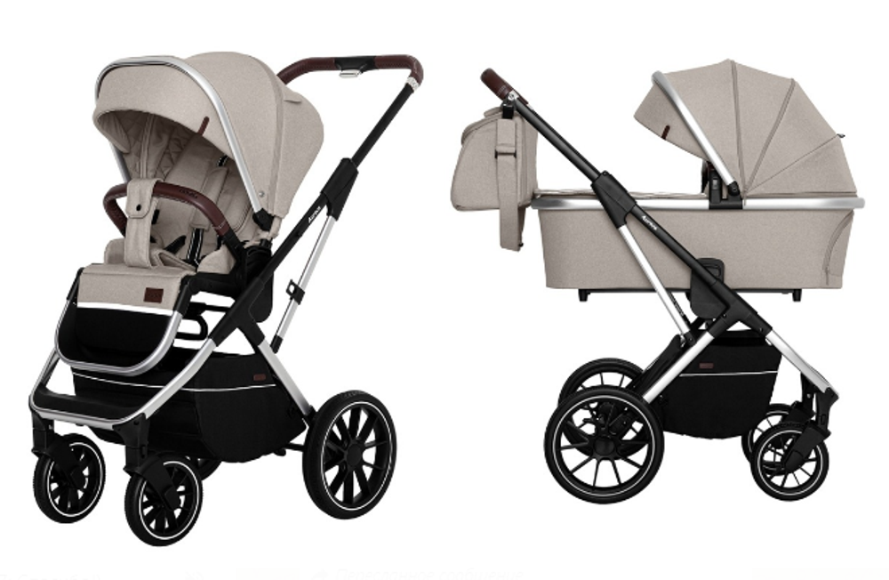 Коляска 2 в 1 Carrello Aurora CRL-6505 / 2021, Almond Beige / Серебристая рама