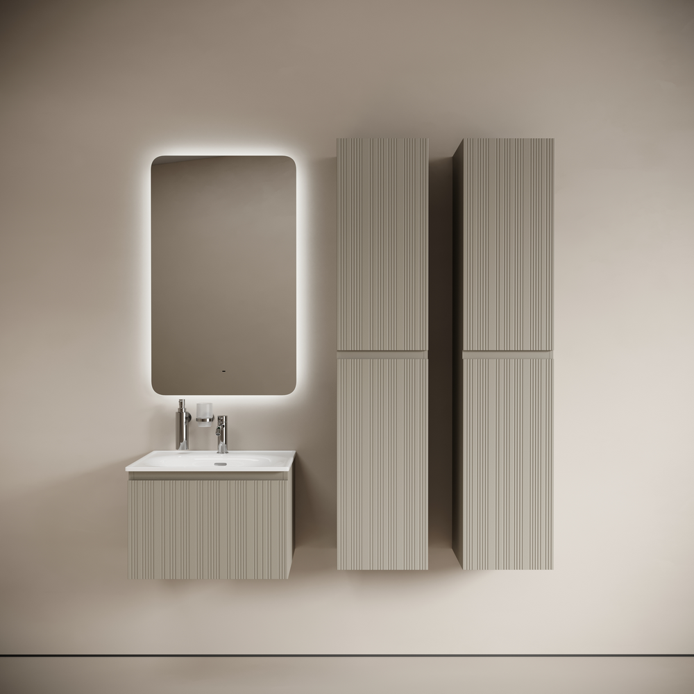 Тумба подвесная SANCOS Code 590х453х400, c одним ящиком оснащенным доводчиками, цвет серая платина , арт. CD60GP