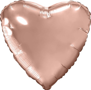 Сердце 9" Набор шаров с клапаном Розовое Золото Agura