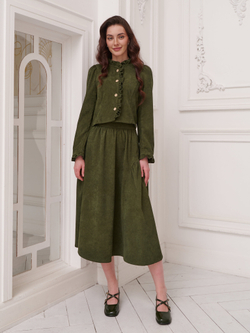 Юбка бохо вельветовая миди