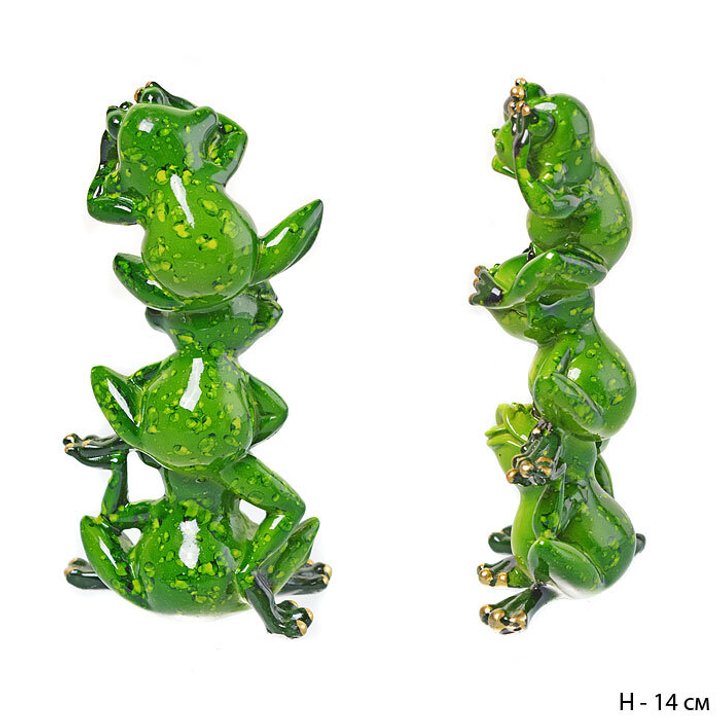 Статуэтка 3 лягушки Не вижу, не слышу, не скажу, полистоун 14 см