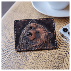 Кожаный картхолдер «Медведь»