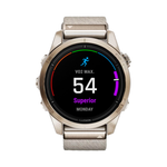 Умные часы Garmin Epix Pro (Gen 2), 42mm, Sapphire Edition Soft Gold with Nylon Band (010-02802-20)