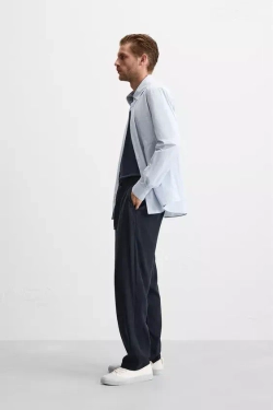 ZARA БРЮКИ-ДЖОГГЕРЫ ИЗ ЛИОЦЕЛЛА, МОРСКОЙ СИНИЙ