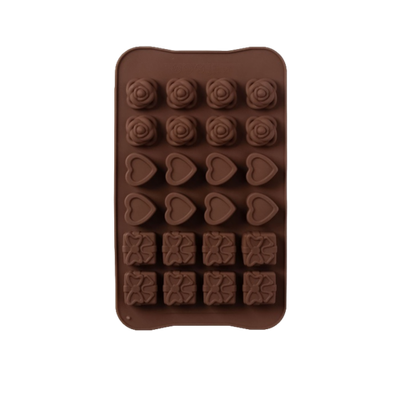 Форма для льда и кондитерских украшений Доляна «Подарок, сердце, роза», 23,2×13,8×1,1 см, 24 ячейки (2,6×2,6×2 см), цвет МИКС