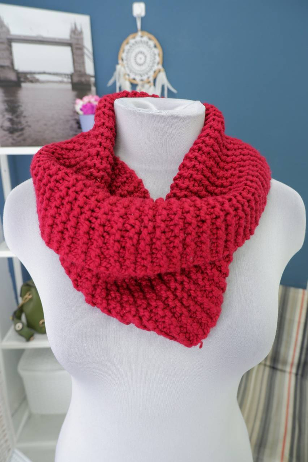 Шарф-снуд бордо