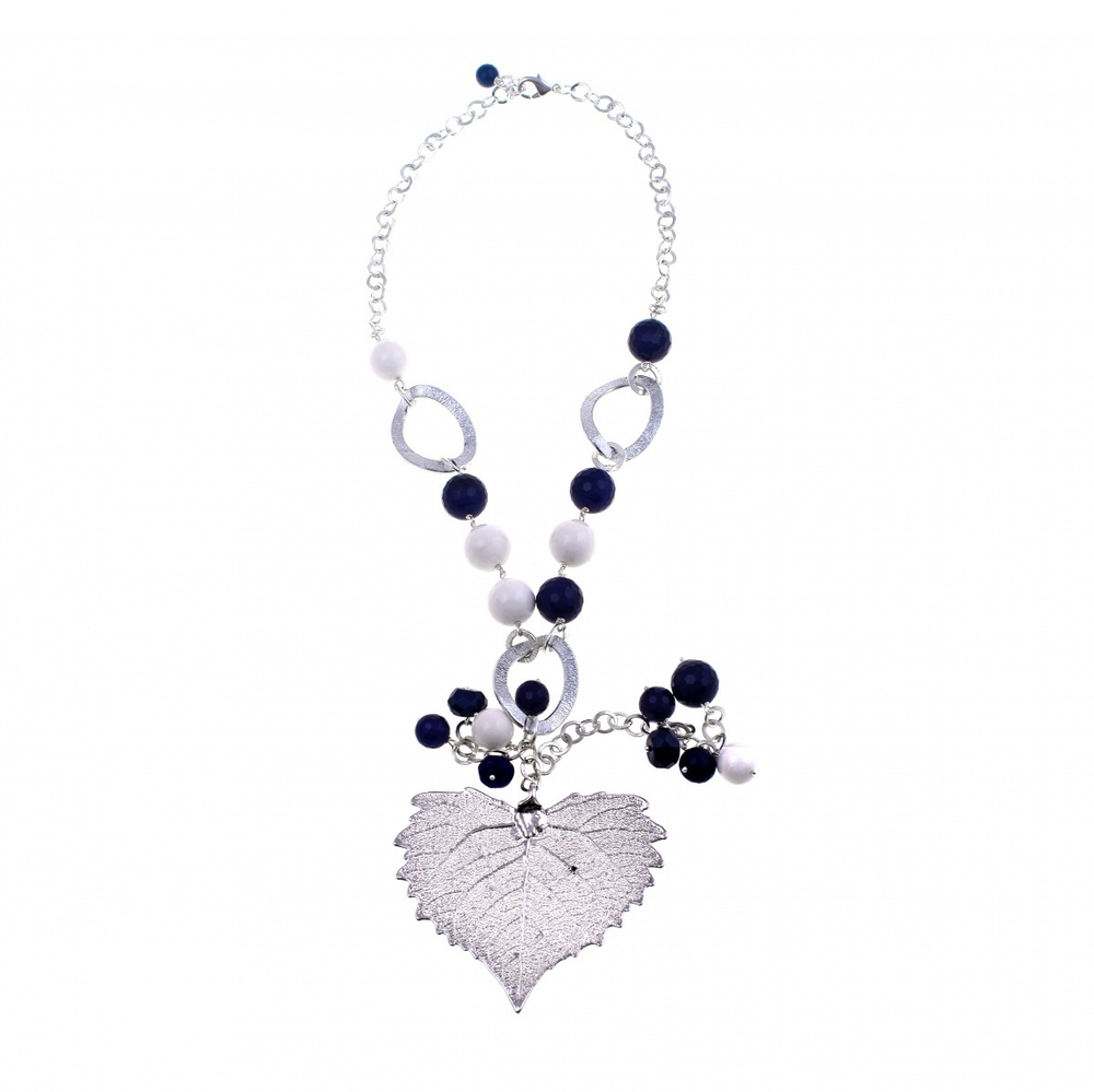 Колье лист Ester Bijoux Тополь CL966/34-S/BL BW