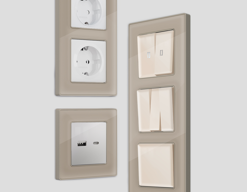 AF580362 Рамка ALFA Arctic (Серо-бежевый Стекло органическое) 2-ая