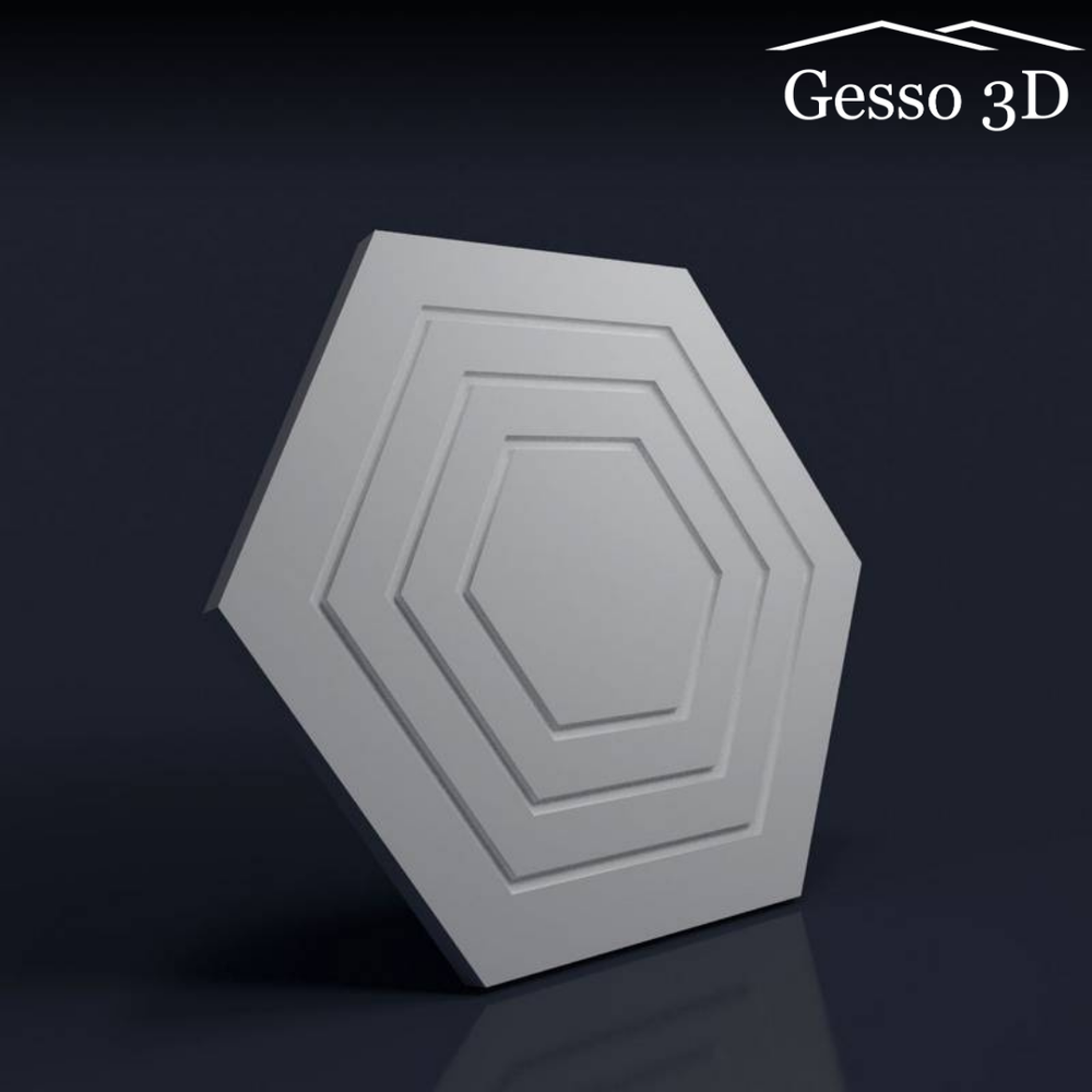 Гипсовая 3D панель Шестигранник рельефный