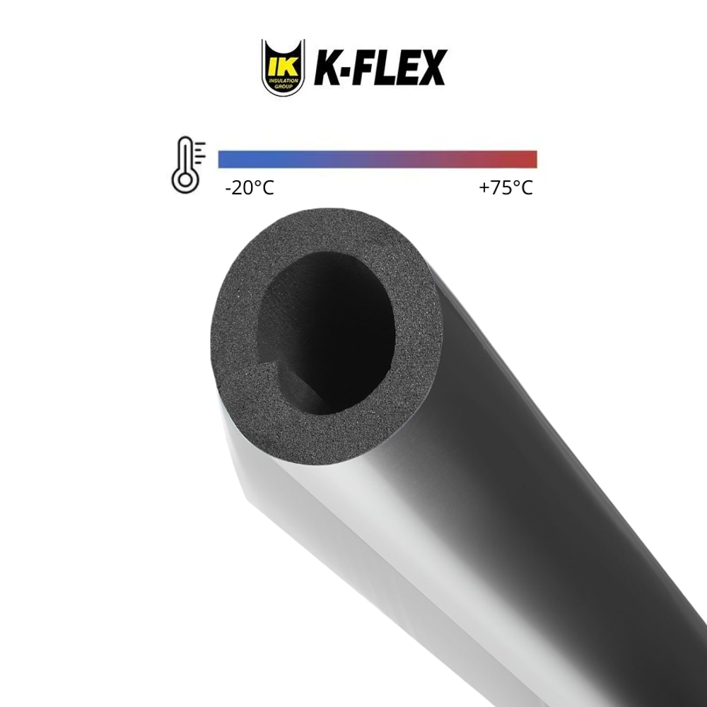 Изоляция для труб из вспененного каучука K-FLEX ST с покрытием AL CLAD
