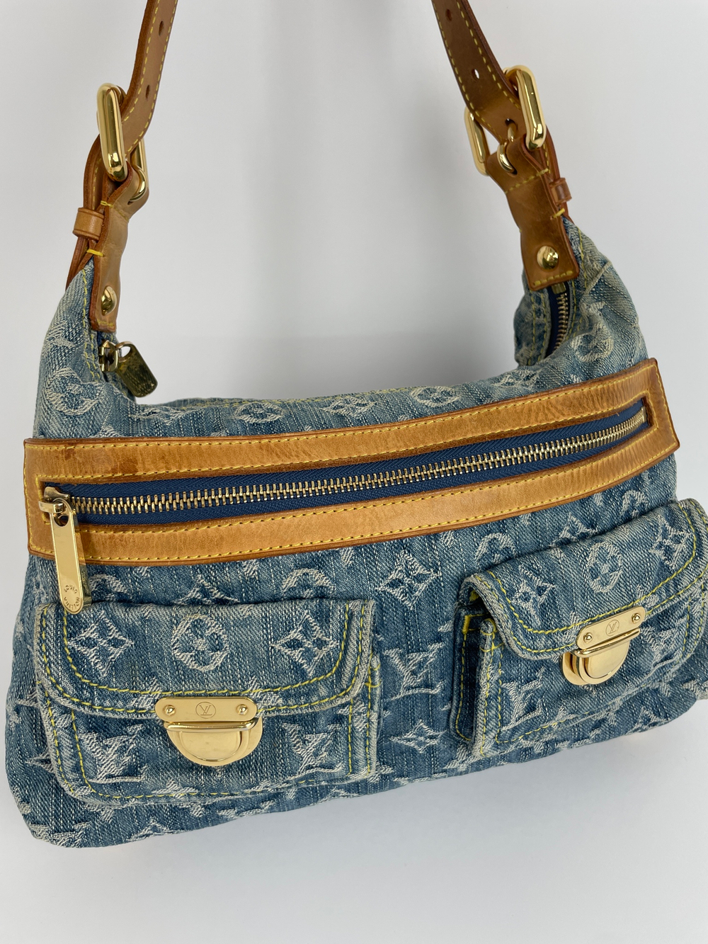 Сумка Louis Vuitton BLUE MONOGRAM DENIM & VACHETTA LEATHER BAGGY PM