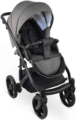 Детская коляска Bexa Ideal Eco 2 в 1 IE06 черный+т.серая кожа